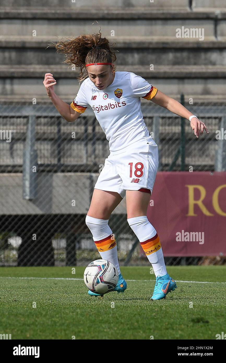 13th. Februar 2022 ; Stadio Tre Fontane, Rom, Italien; Frauen Copa Italia Fußball, Roma gegen Como; Benedetta Glionna von AS Roma Stockfoto