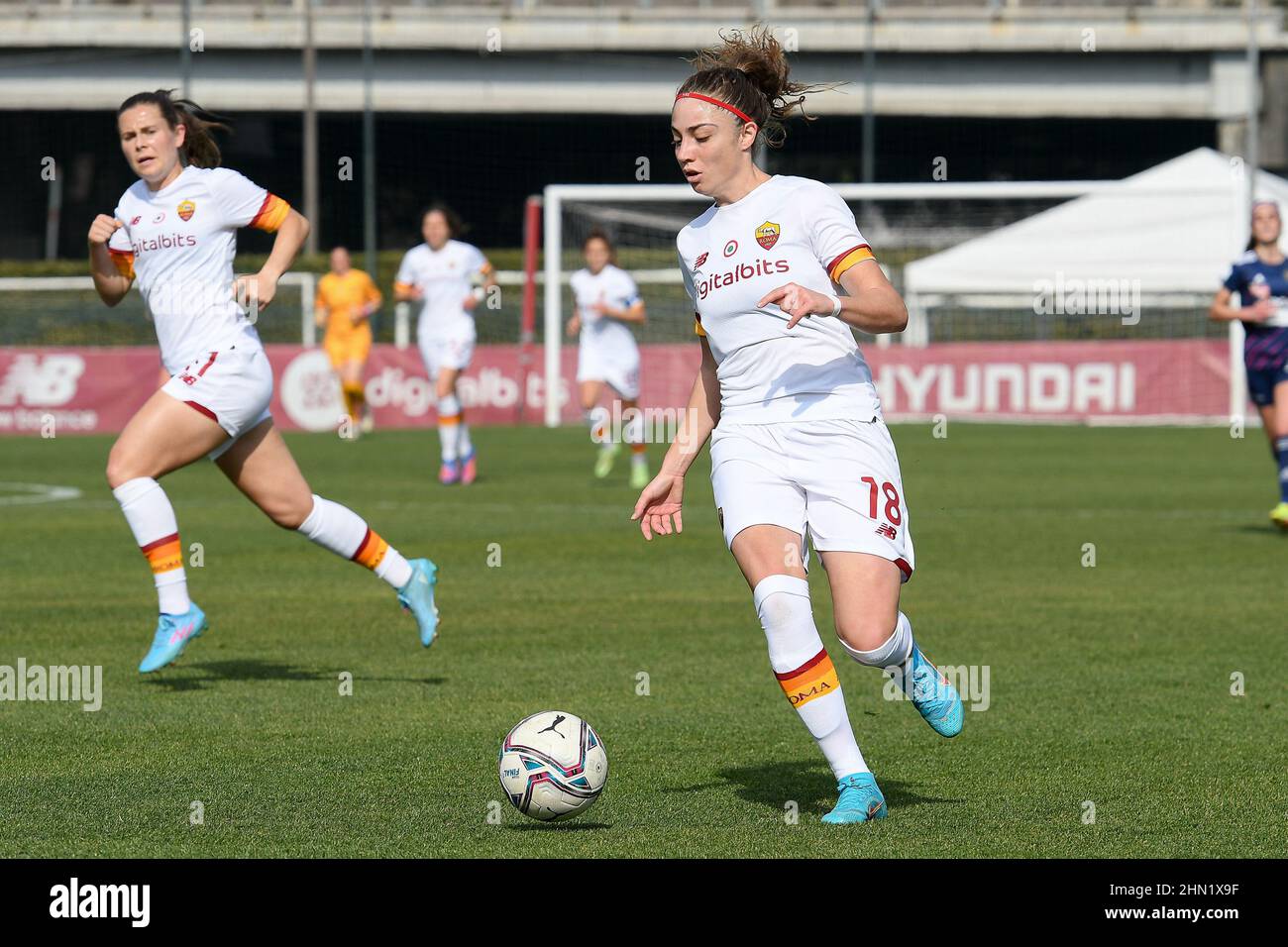 13th. Februar 2022 ; Stadio Tre Fontane, Rom, Italien; Frauen Copa Italia Fußball, Roma gegen Como; Benedetta Glionna von AS Roma Stockfoto