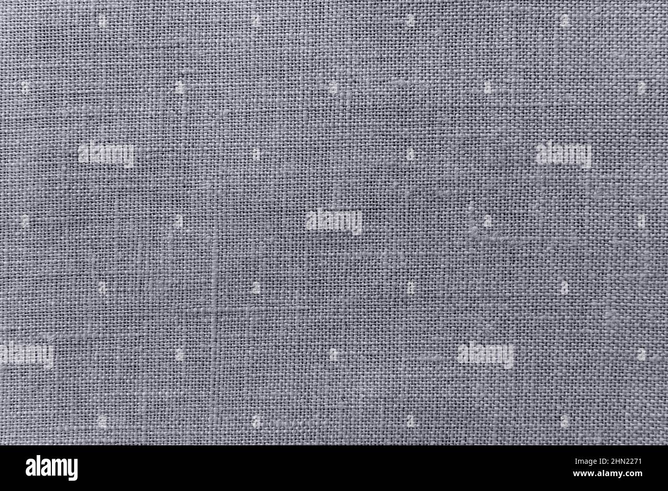 Graues Leinen gemischt Vorhang Stoff Textur swatch. Raue Möbeltextilien. Stockfoto