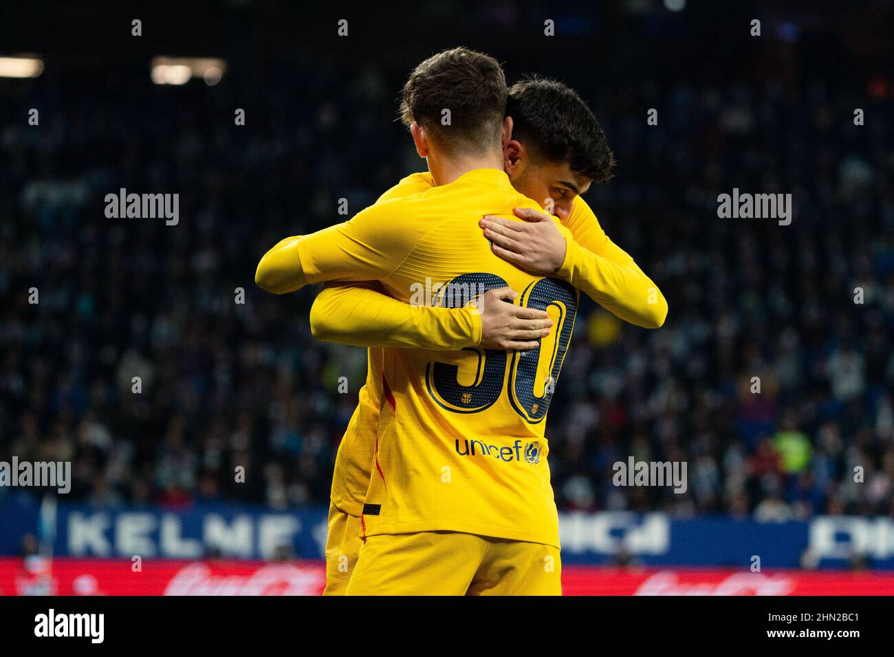 el Prat, Spanien, 13, Februar 2022. Spanische La Liga: RCD Espanyol / FC Barcelona. Kredit: Joan Gosa/Joan Gosa Gutschrift: JGB/Alamy Live Nachrichten Stockfoto