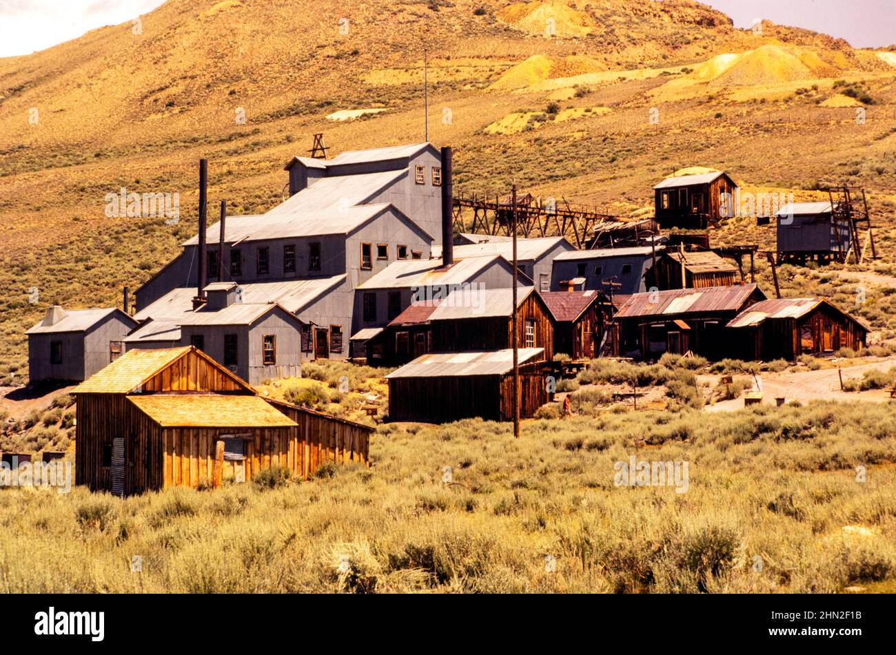 Der Bodie State Historic Park war eine Geisterstadt für Goldgräber in Bridgeport, Kalifornien Stockfoto