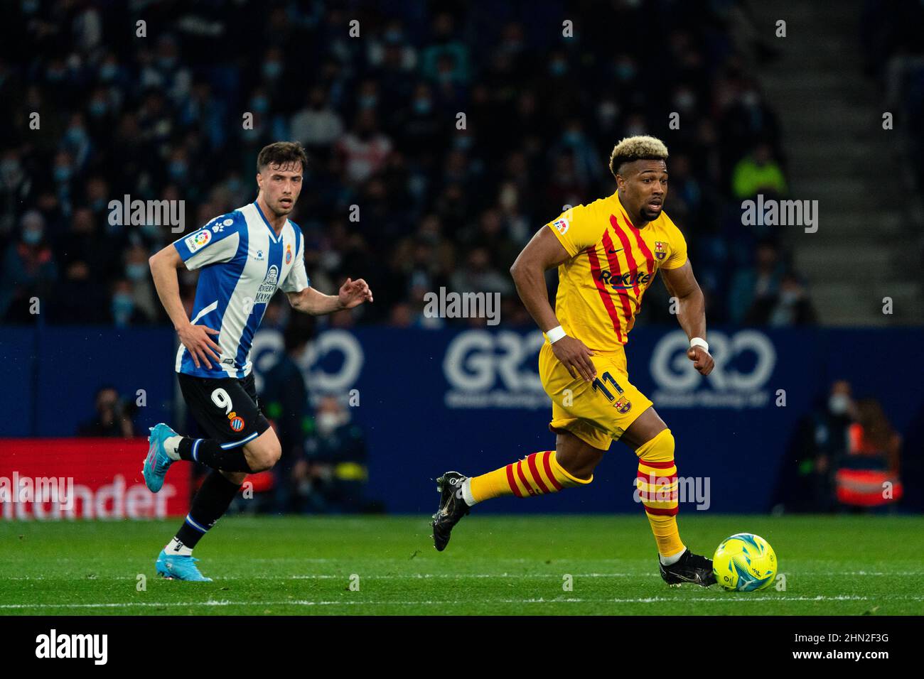 el Prat, Spanien, 13, Februar 2022. Spanische La Liga: RCD Espanyol / FC Barcelona. Kredit: Joan Gosa/Joan Gosa Gutschrift: JGB/Alamy Live Nachrichten Stockfoto