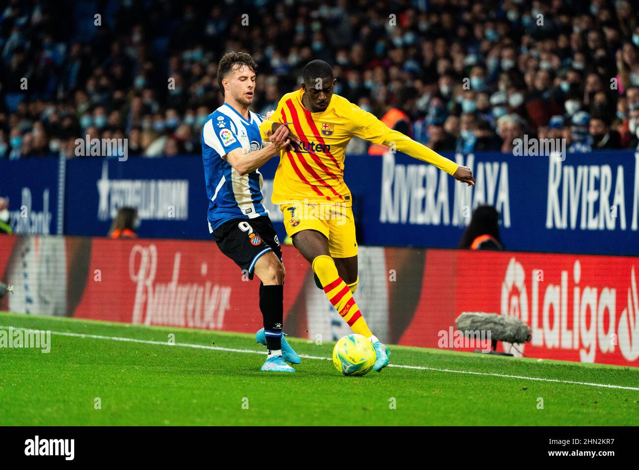 el Prat, Spanien, 13, Februar 2022. Spanische La Liga: RCD Espanyol / FC Barcelona. Kredit: Joan Gosa/Joan Gosa Gutschrift: JGB/Alamy Live Nachrichten Stockfoto