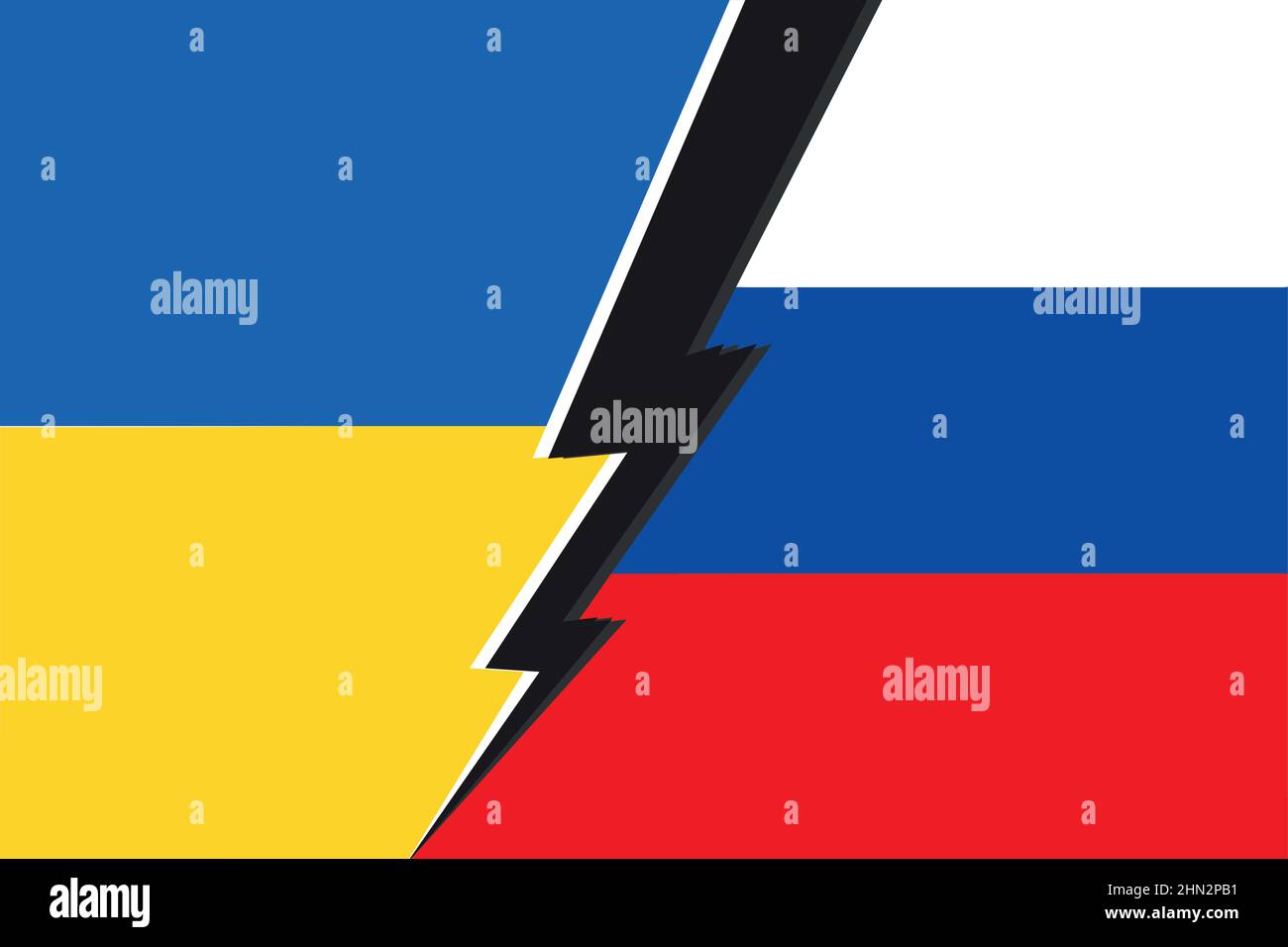 Wie Entstand Der Konflikt Zwischen Russland Und Ukraine Der Konflikt zwischen Russland und der Ukraine war Flags vs Icon Stock