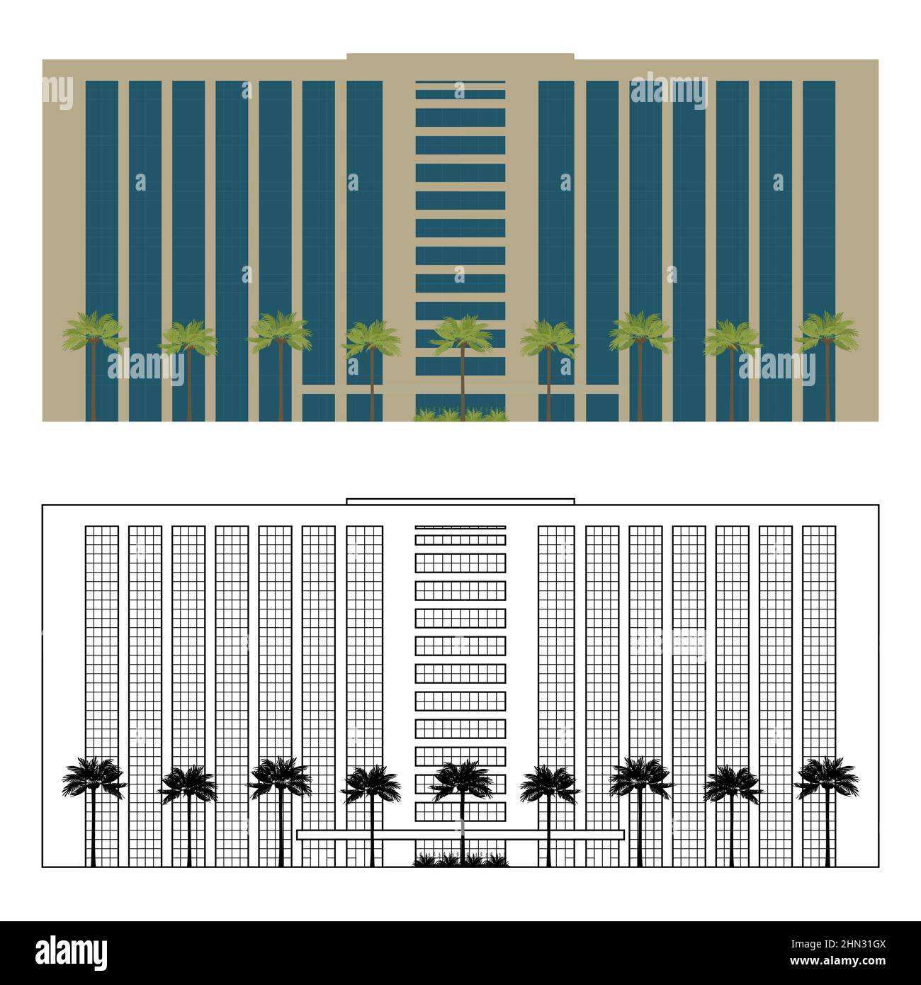 Berühmter Palast in Goiania, Brasilien Stock Vektor