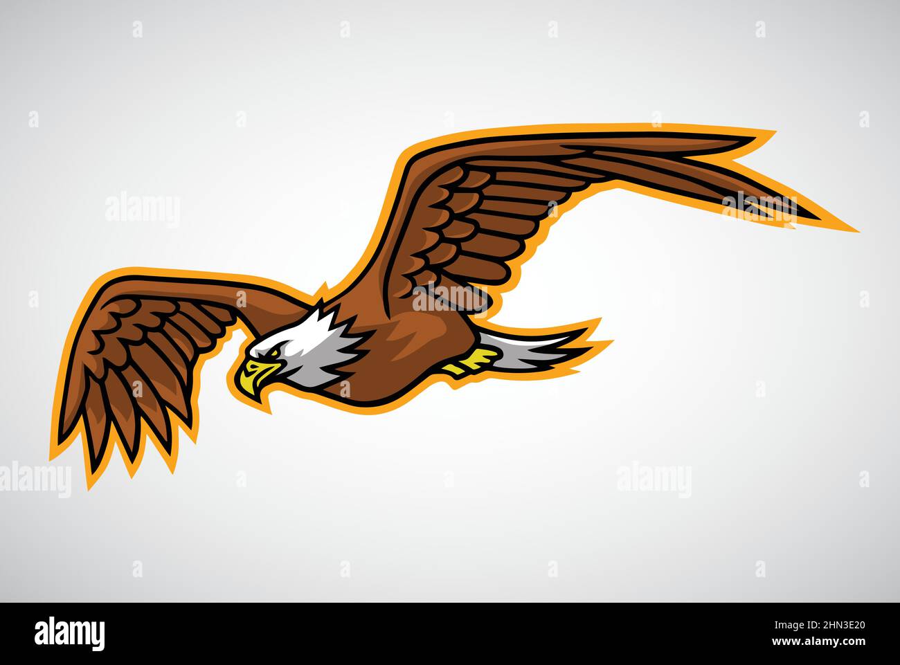 Eagle Hawk Falcon Flying Mascot Logo Mascot Design Vektorvorlage Stock Vektor
