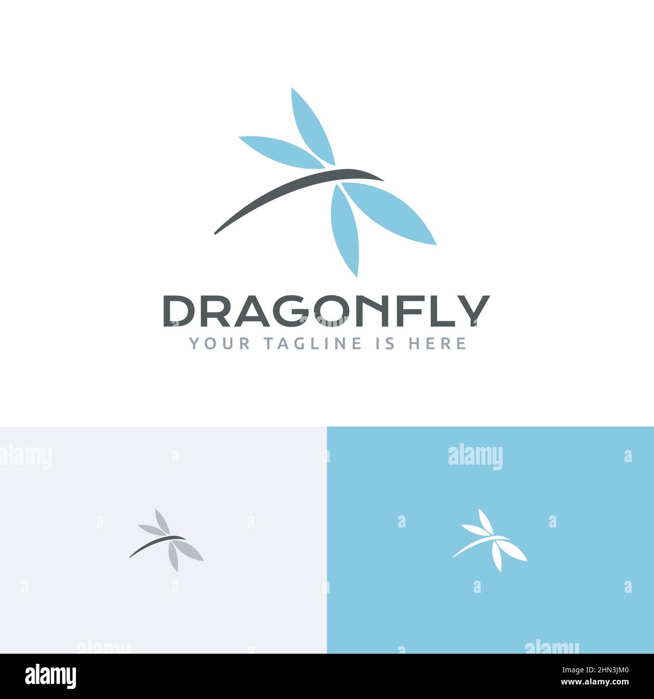 Schöne Drachen Fliegen Flügel Insekt Natur Einfache Abstrakte Logo-Idee Stock Vektor