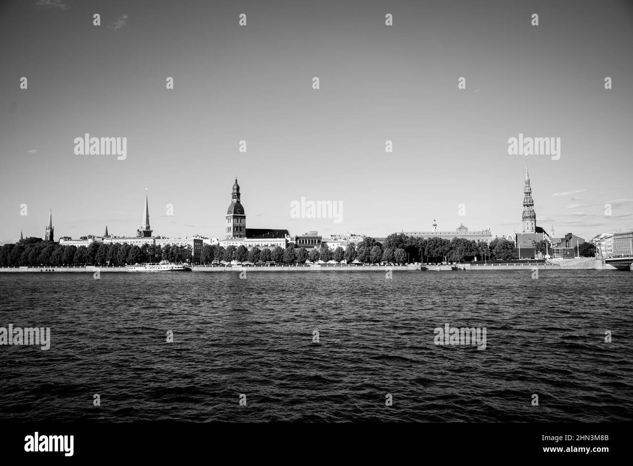 Panoramablick auf die Altstadt von Riga, Lettland. Stockfoto