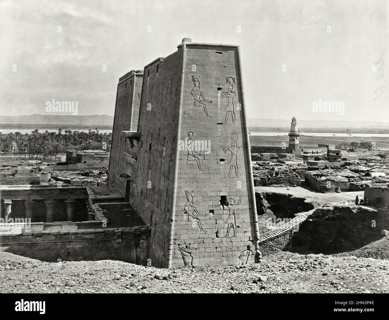 Vintage-Foto des Tempels von Isis bei Philae. Ägypten, Nubien und Äthiopien von Francis Frith. 1860 Stockfoto