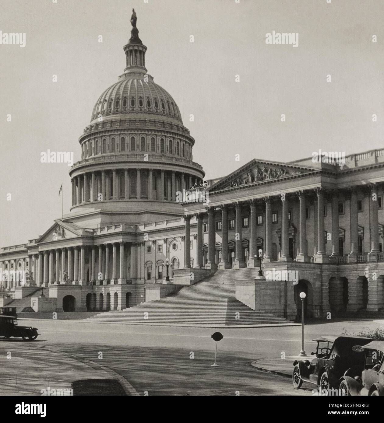 Vintage-Foto des Kapitols der Vereinigten Staaten, (East Front), Washington, D.C. USA. 1926 Stockfoto