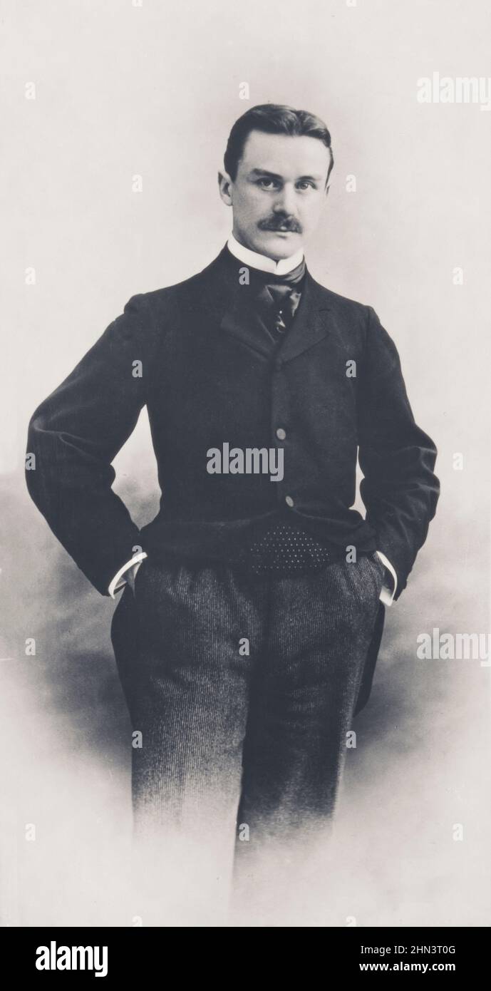 Vintage-Foto von Thomas Manns Porträt. Deutschland, 1900 Stockfoto