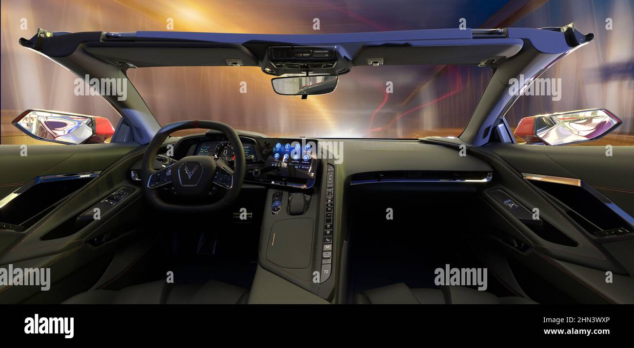 Chevrolet C8 Corvette Innenraum Stockfoto