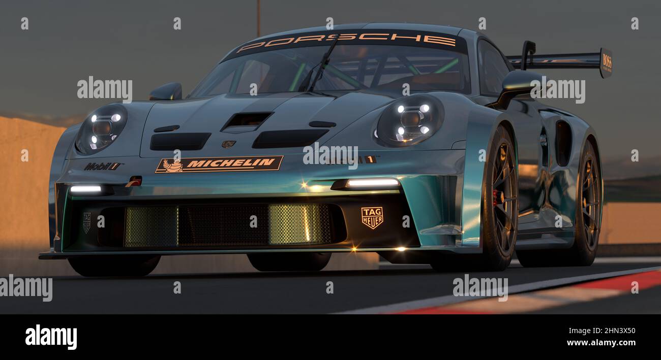 Porsche 911 GT3 Cup auf Kurs Stockfoto