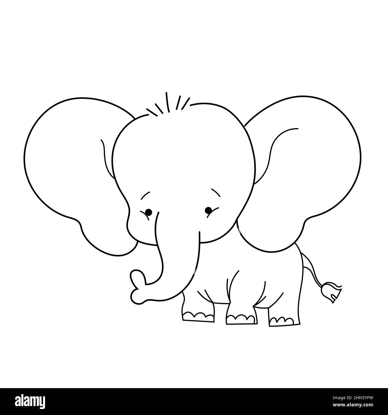 Handgezeichneter Elefant Umriss Illustration Vektor Illustration. Stock Vektor