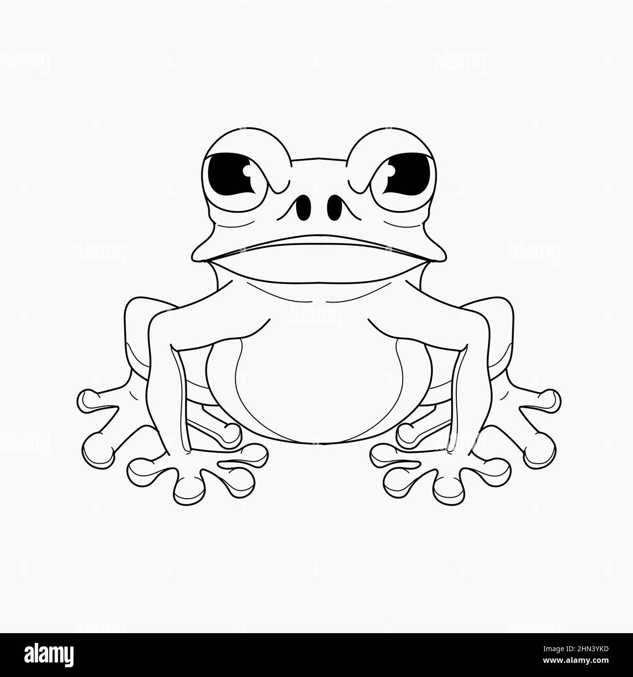 Handgezeichnete Frosch Umriss Illustration Vektor-Illustration Stock
