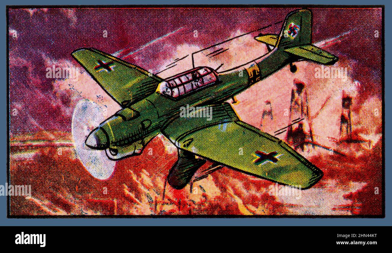 Bombardero y avión de ataque a tierra biplaza alemán Stuka Junkers JU-87 de la Segunda Guerra Mundial. Stockfoto