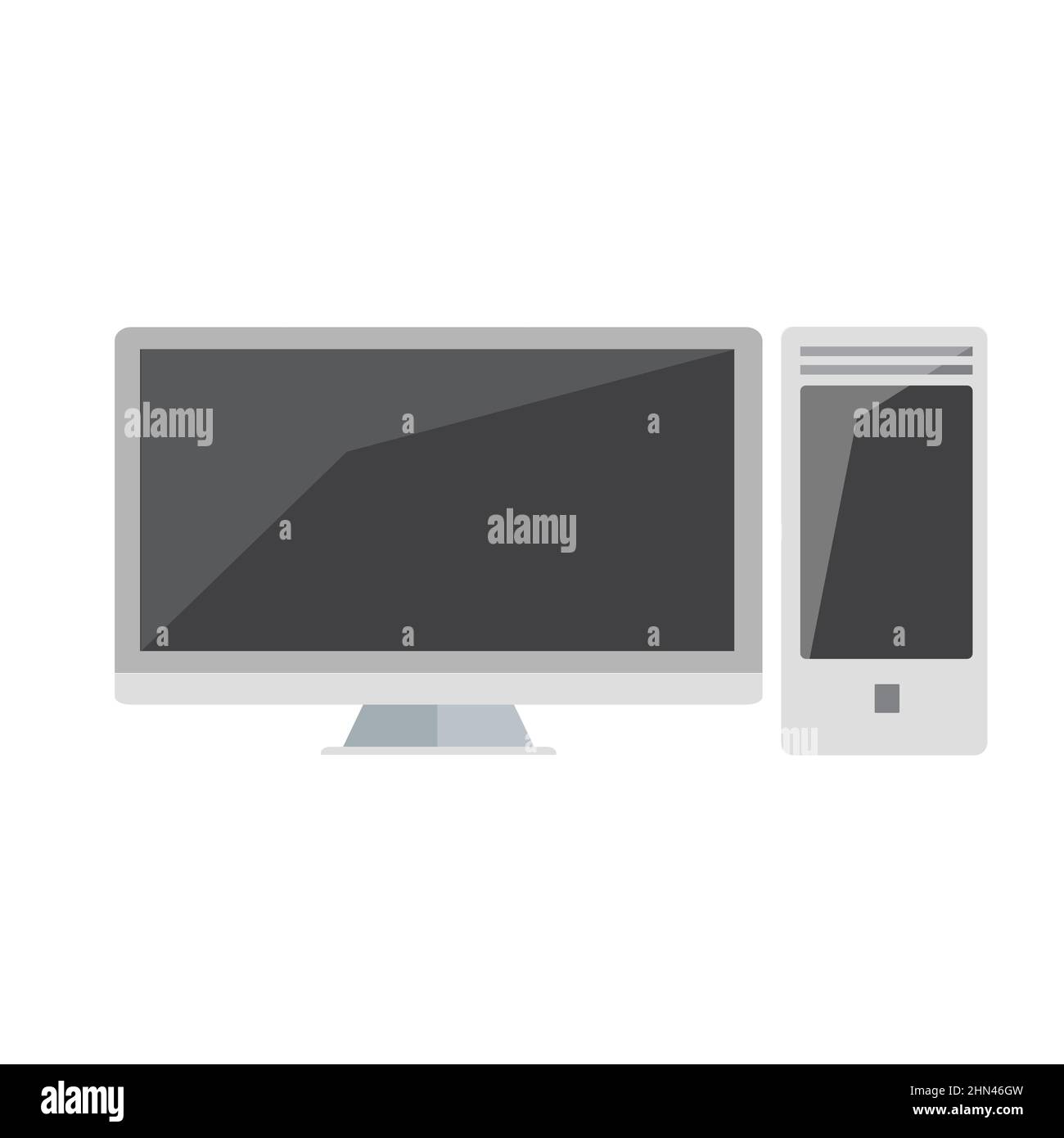 Das Computersymbol. PC-Symbol. Flache Vektorgrafik. Einfache Cartoon flache Symbol auf weiß Stock Vektor