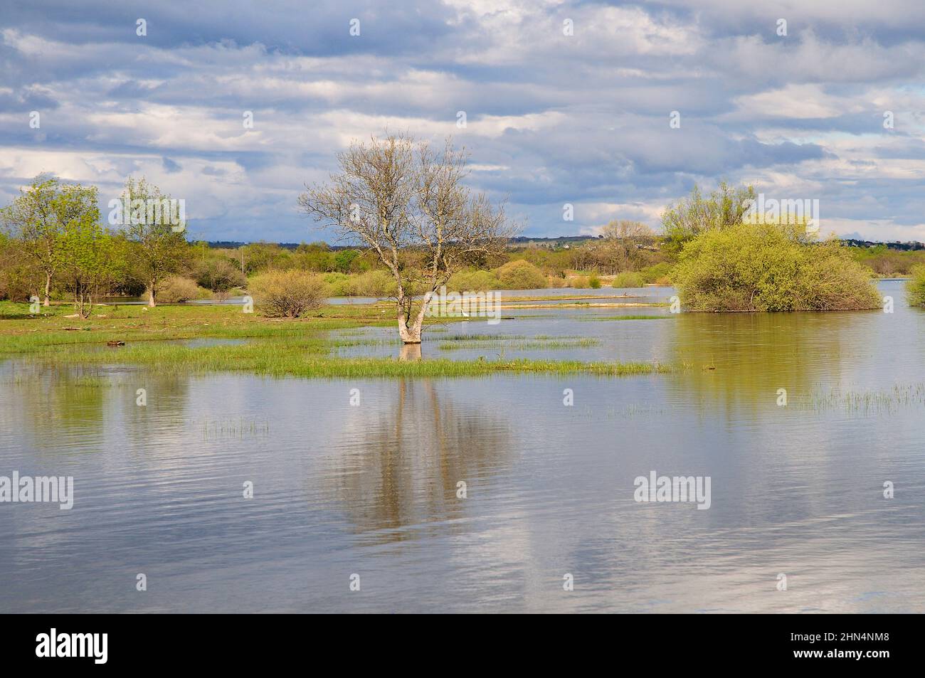 Der Santillana Stausee in Manzanares el Real, Gemeinde Madrid. Stockfoto