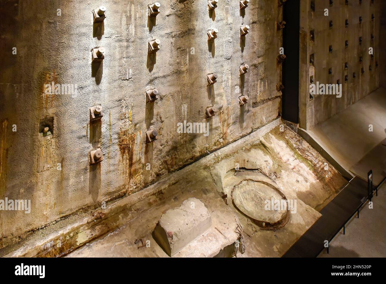 Detail der Ruinen der Güllemauer oder der Überreste des World Trade Center Stockfoto