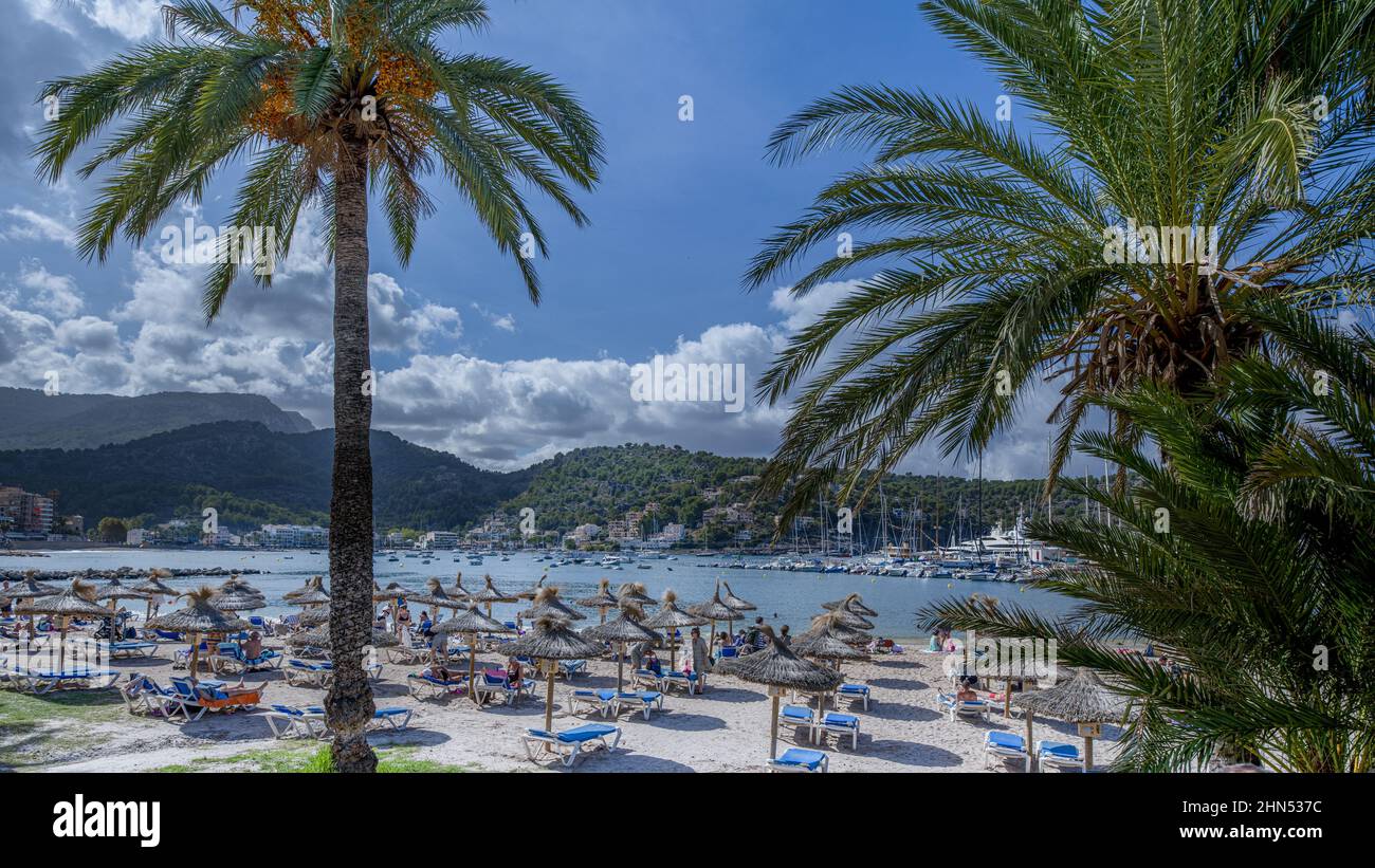 Ile de Majorque, Plage, Site Remarquables, marais salants, Port et phares, grottes, bateaux, vie locale, moulins, palmiers, Touristisme, Côte rocheuse Stockfoto