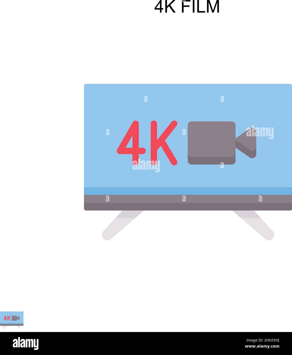 4K Film einfaches Vektor-Symbol. Illustration Symbol Design-Vorlage für Web mobile UI-Element. Stock Vektor