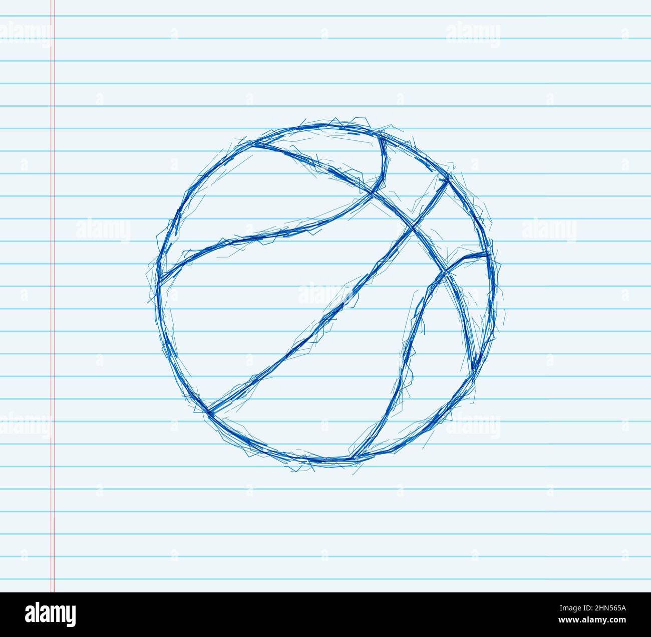 Basketball-Sketch-Symbol. Basketball-, Mannschaftsspiel- und Sportkonzept. Vektorgrafik Stock Vektor