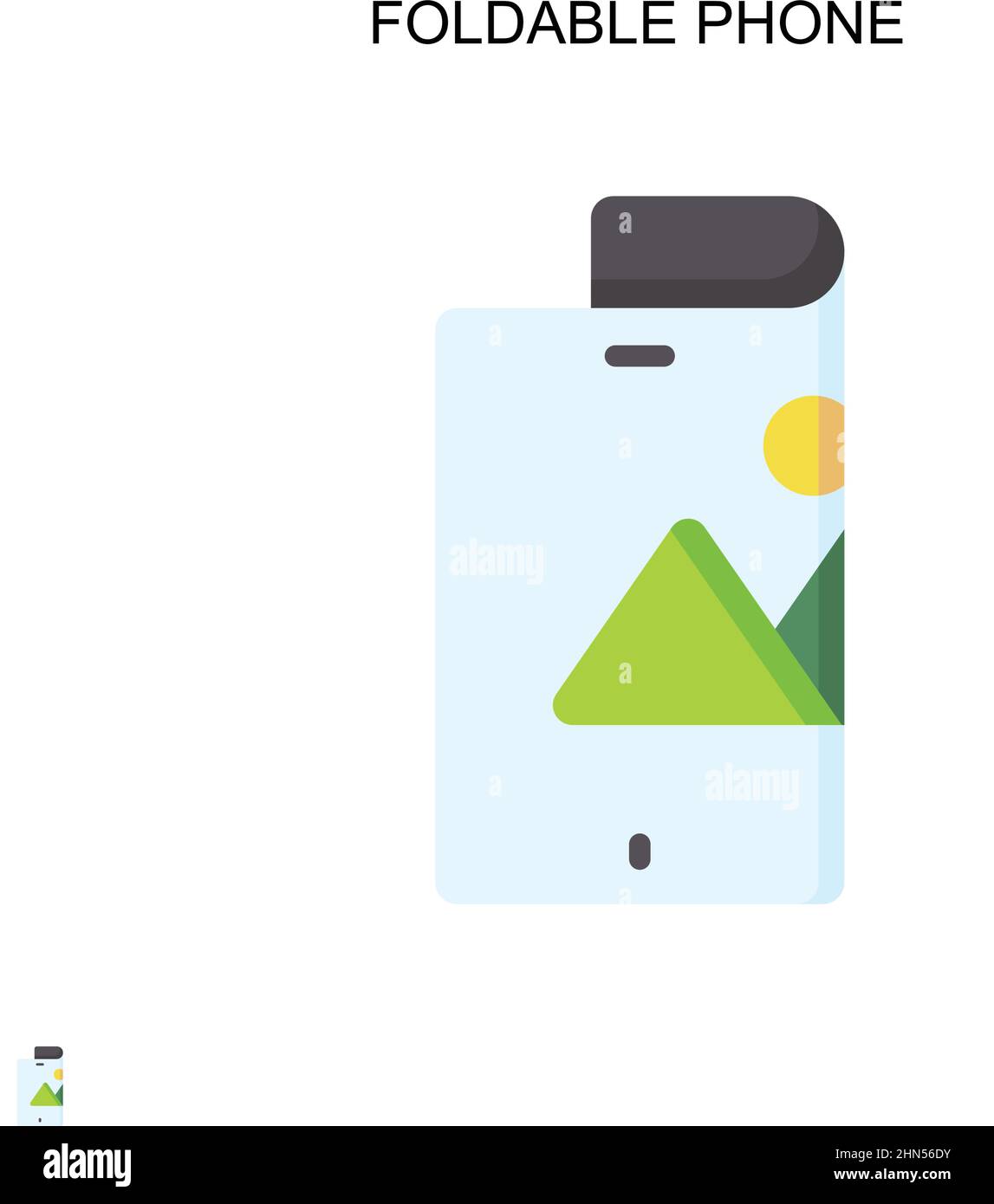 Faltbares Telefon einfaches Vektor-Symbol. Illustration Symbol Design-Vorlage für Web mobile UI-Element. Stock Vektor
