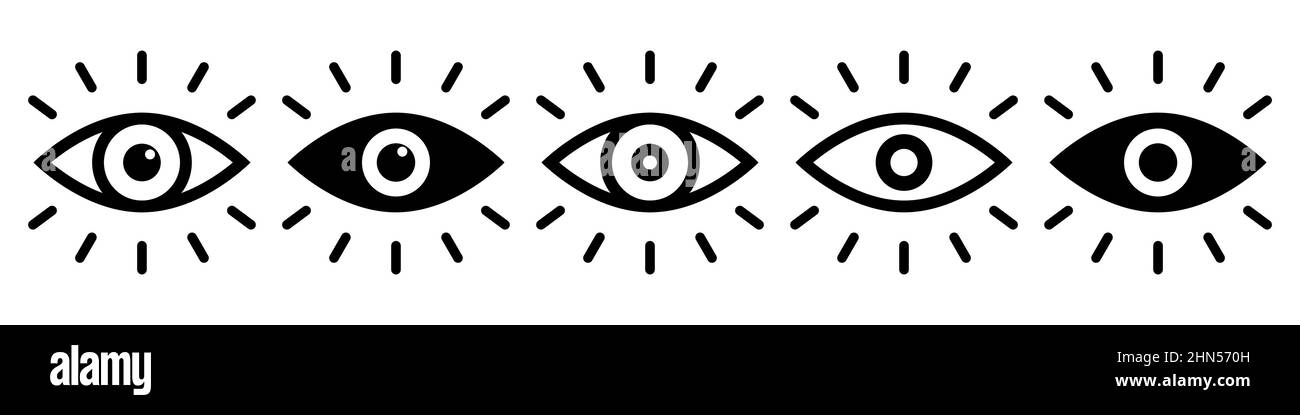 Augen Icon Set einfaches Design Stock Vektor