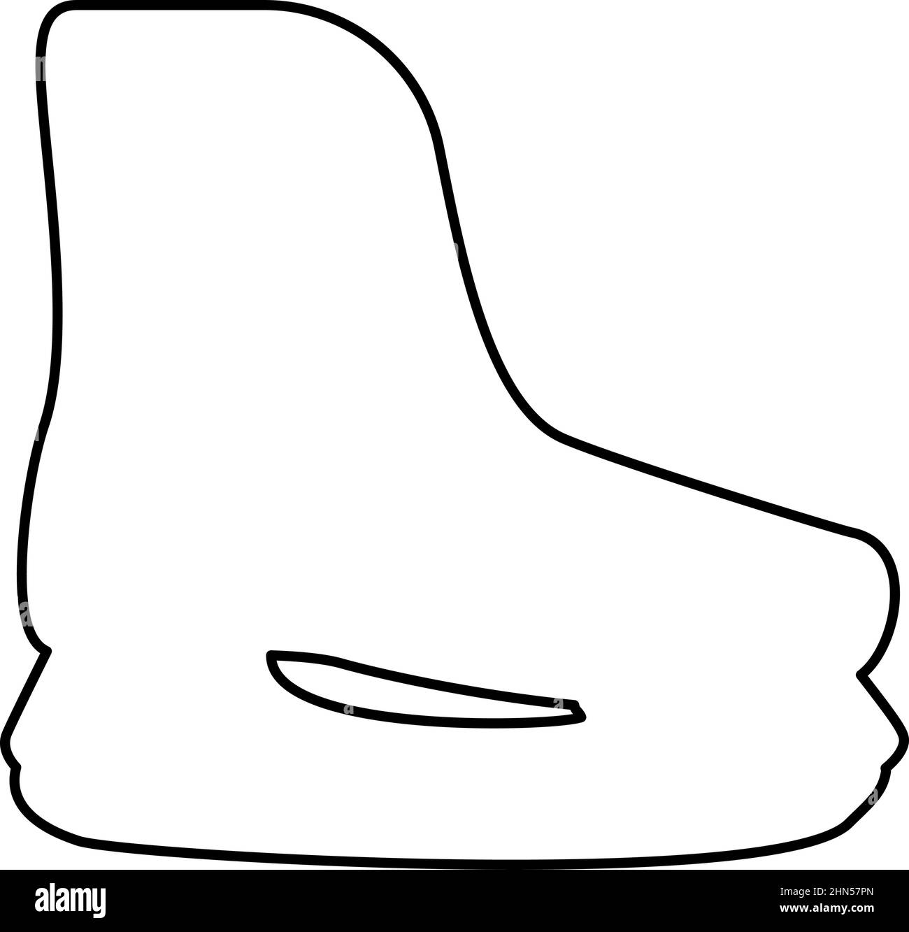 Eislaufen Sport Hockey Boot Figur Schlittschuhe Winter Eisbahn Ausrüstung Schuhe Kontur Kontur Linie Symbol schwarz Farbe Vektor Illustration Bild dünn flach Stock Vektor