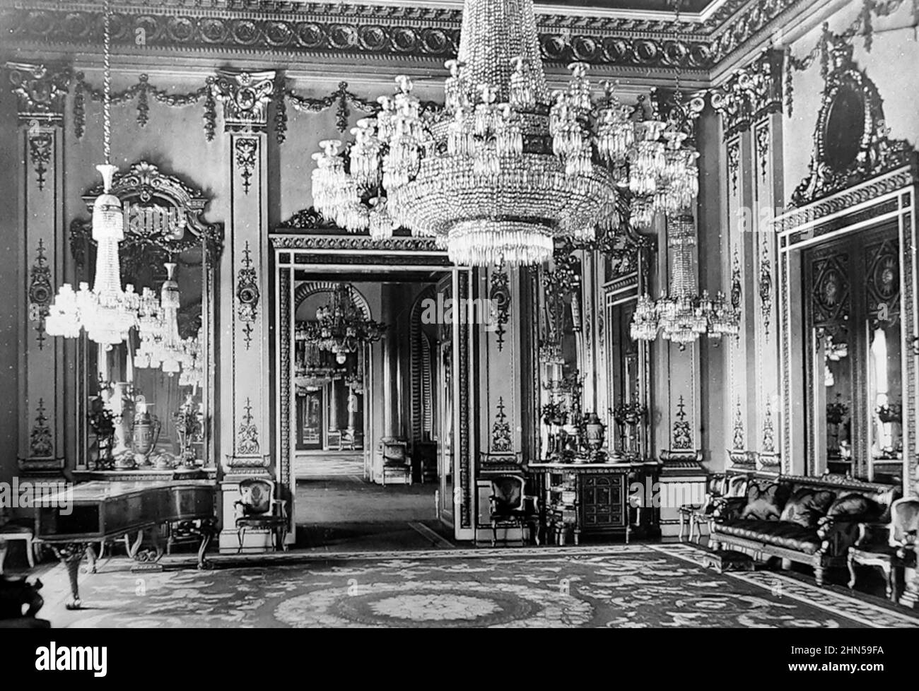 White Drawing Room, Windsor Castle, viktorianische Zeit Stockfoto