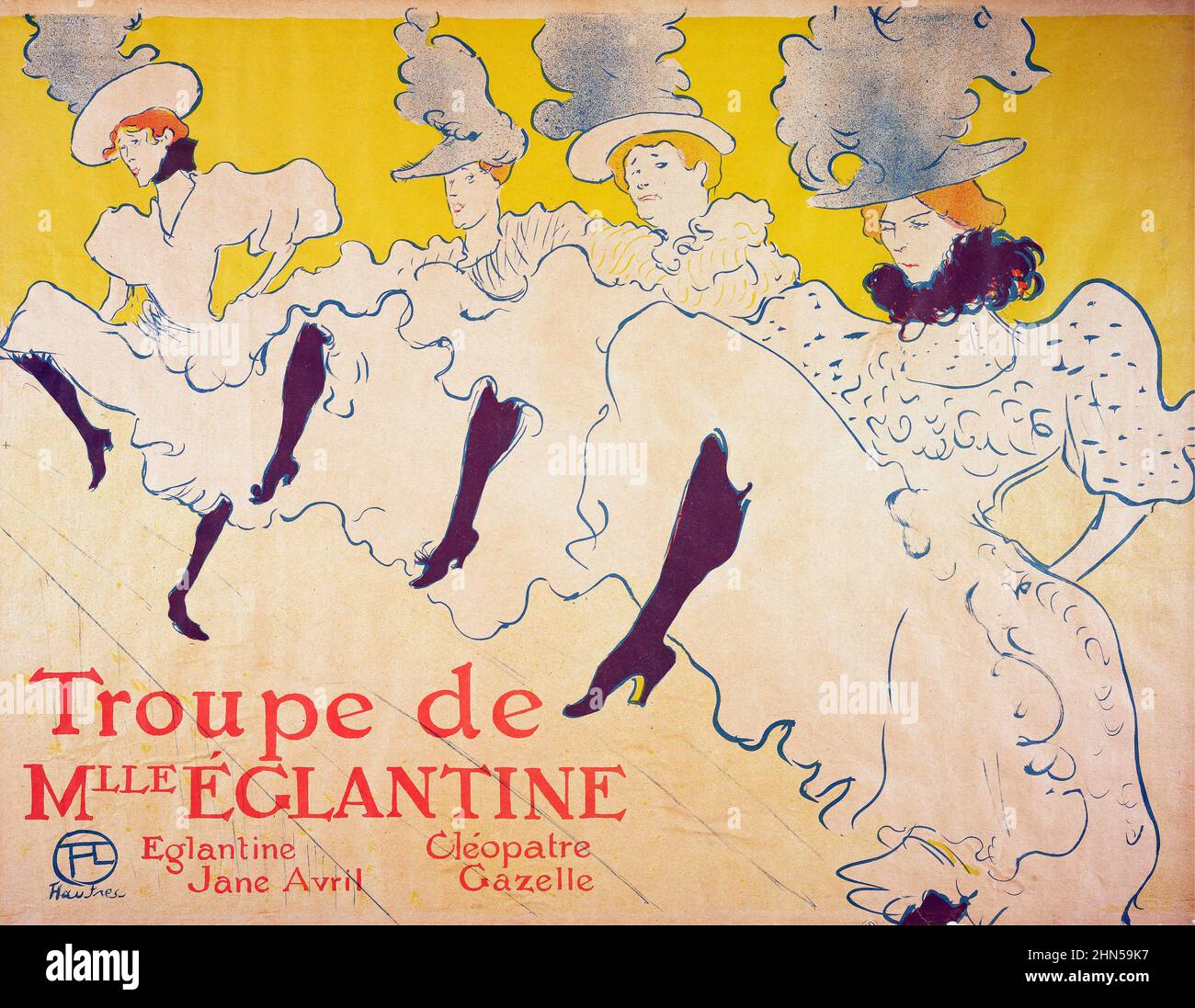 Mademoiselle Eglantines Troupe (1896). Antike Vintage-Kunst von Henri Toulouse-Lautrec. Stockfoto