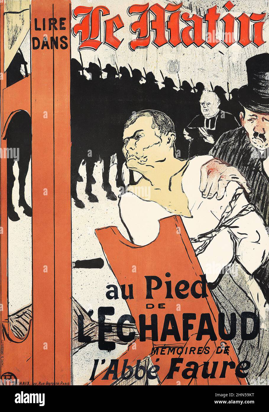Le Matin, Au Pied de l'Echafaud (1893). Antike Vintage-Kunst von Henri Toulouse-Lautrec. Stockfoto