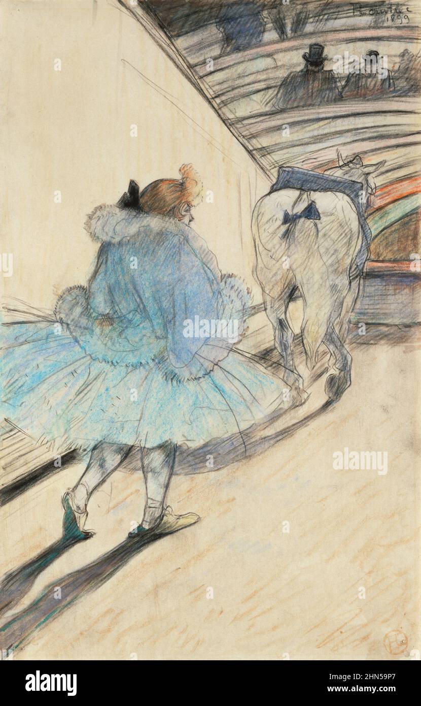 Au cirque; Entree en Piste (1899) Antike Vintage-Kunst von Henri Toulouse-Lautrec. Stockfoto