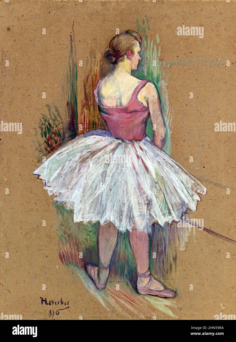 Danseuse En Pied Vue De Dos (1890). Antike Vintage-Kunst von Henri Toulouse-Lautrec. Stockfoto