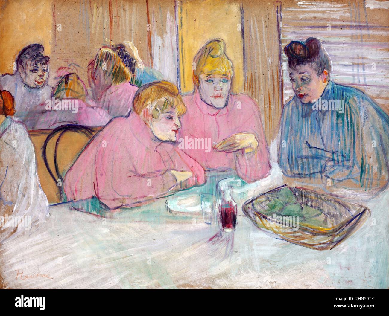 The Ladies in the Dining Room – Antike Vintage-Kunst von Henri Toulouse-Lautrec. 1893–1895. Stockfoto
