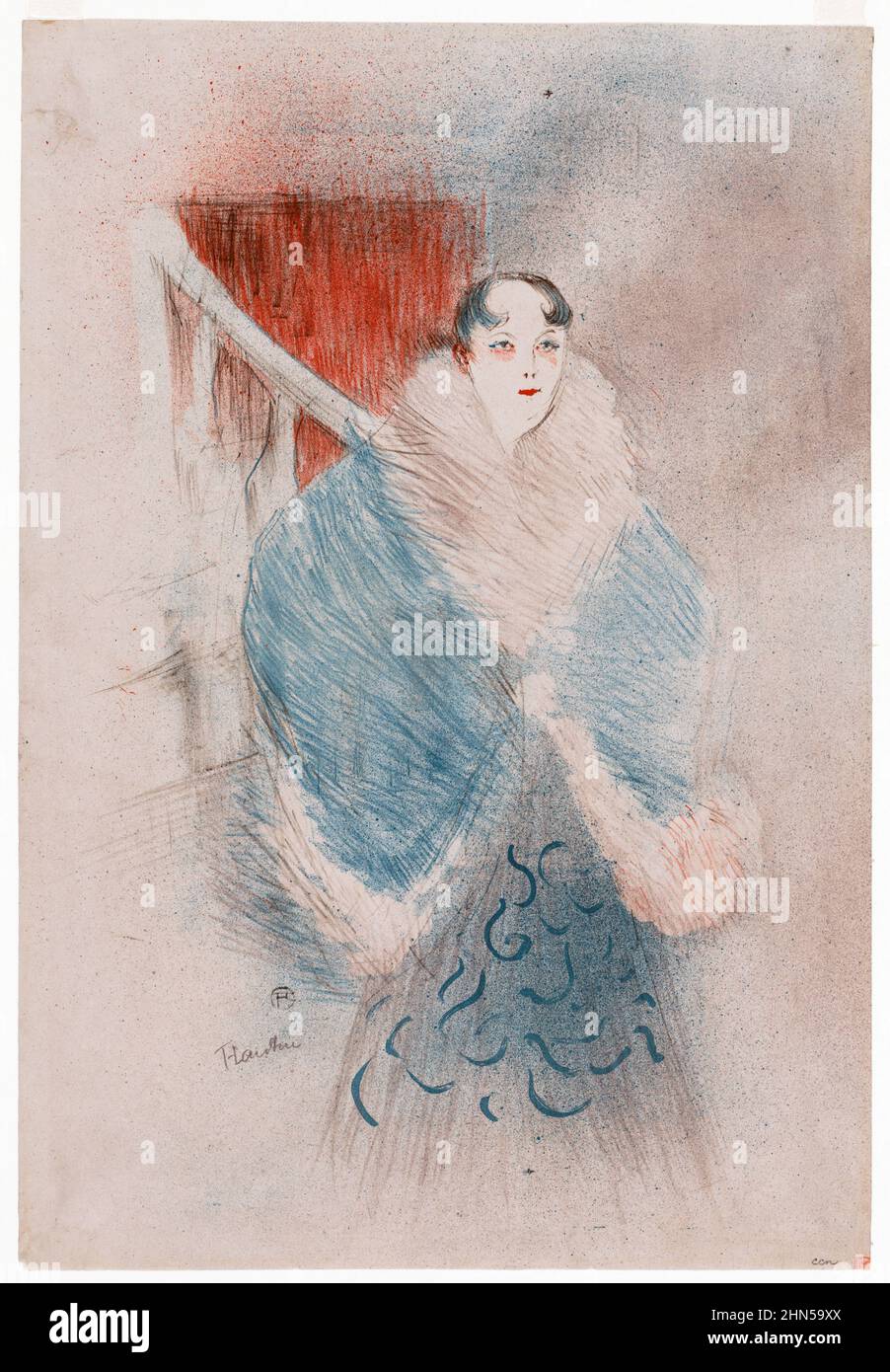 Elsa, Dite La Viennoise (1897) Antike Vintage-Kunst von Henri Toulouse-Lautrec. Stockfoto