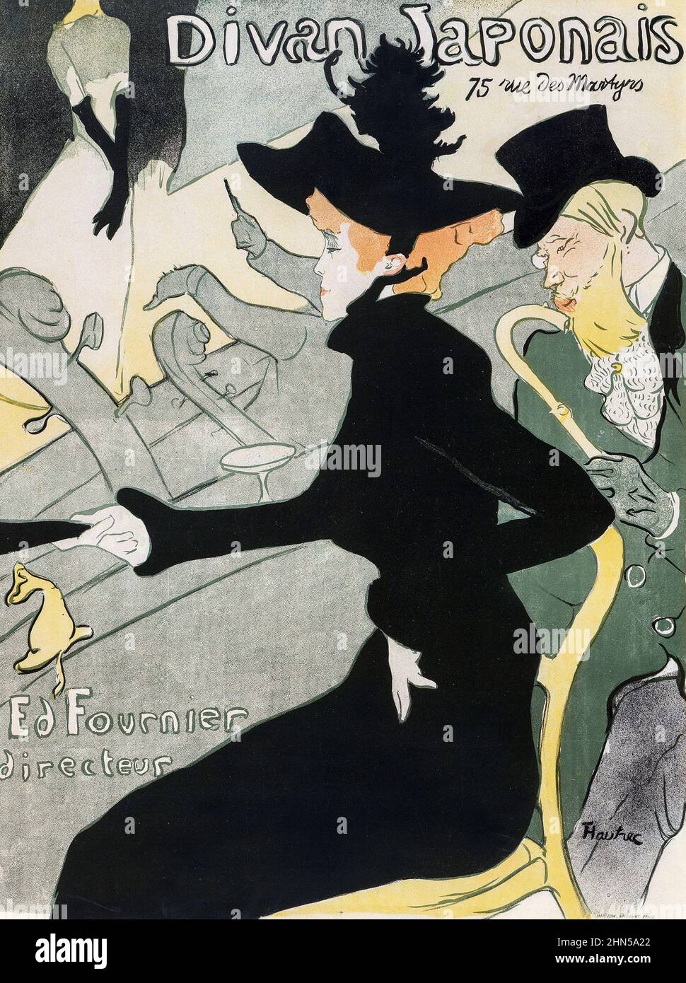 Divan Japonais, ein Plakat des Künstlers Henri de Toulouse-Lautrec. Es wurde geschaffen, um für einen Café-Chantant zu werben, der zu der Zeit als Divan Japonais bekannt war. 1892. Stockfoto