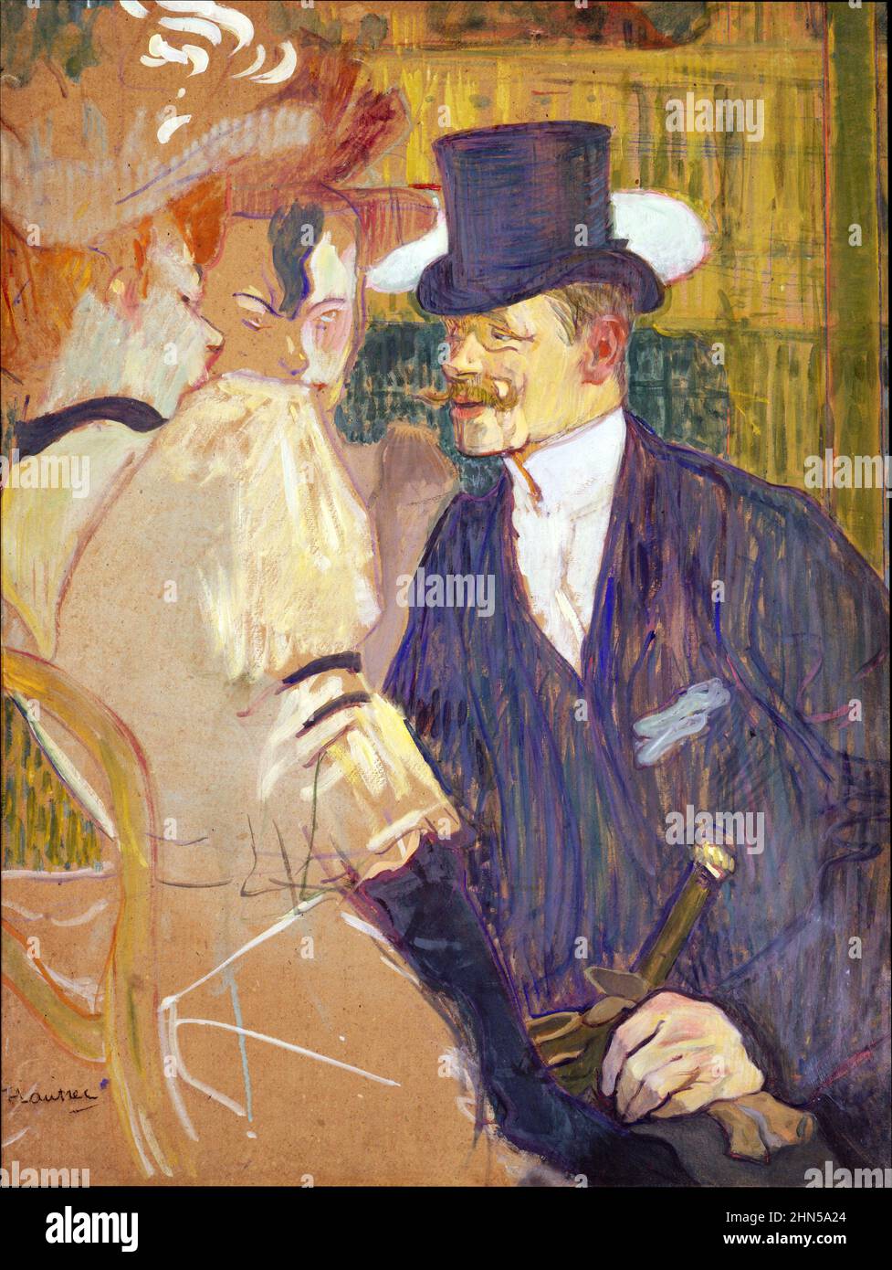 Der Engländer im Moulin Rouge (William Tom Warrener, 1861–1934) - Antike Vintage-Kunst von Henri Toulouse-Lautrec. 1892. Stockfoto