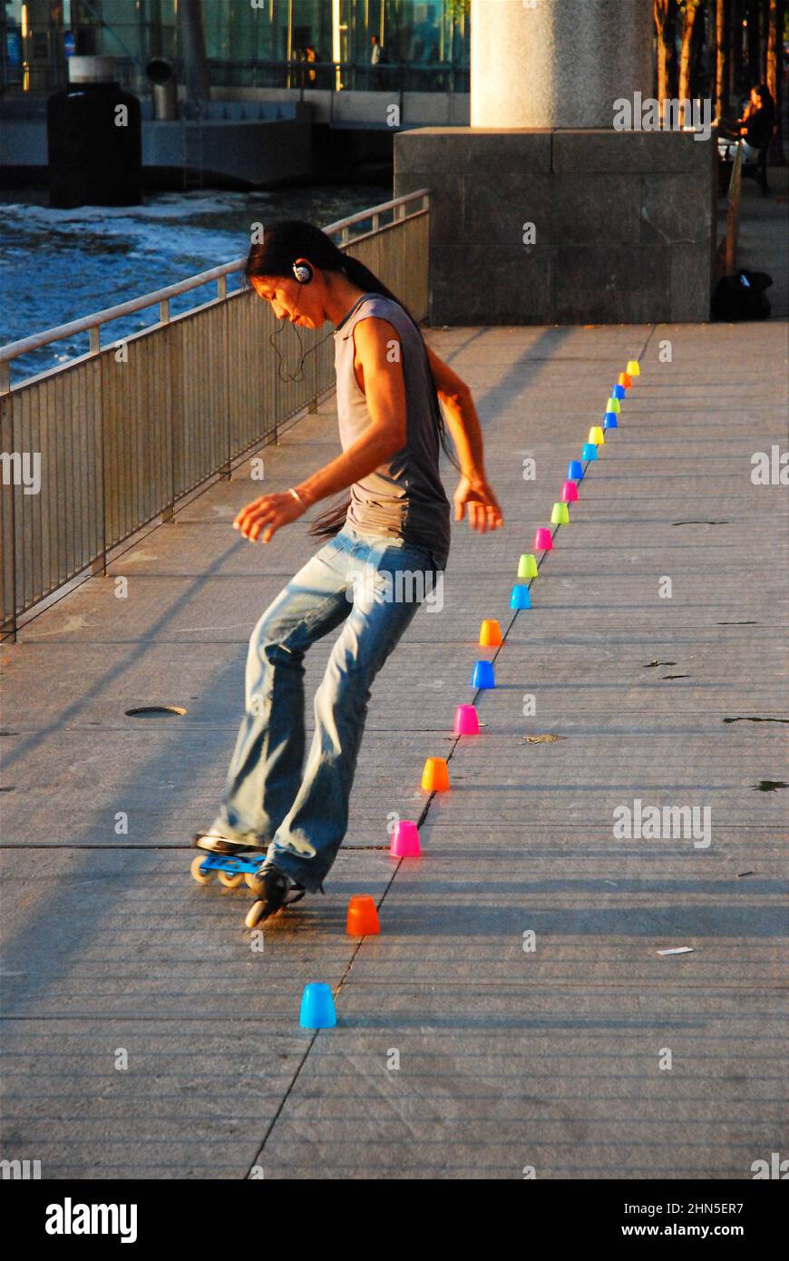 Battery Park Roller Blader Stockfoto