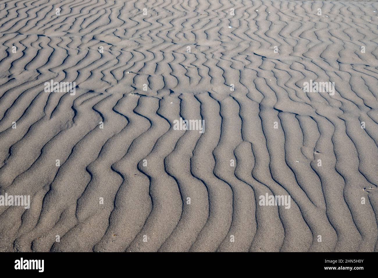 Der Wind kräuselt am Sandstrand. San Blas, Nayarit, Mexiko. Stockfoto