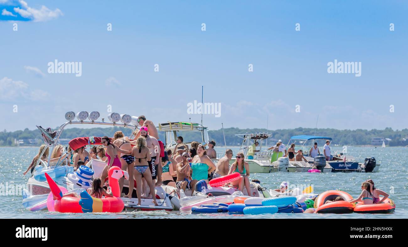 Sag Harbour Boat Party Stockfoto