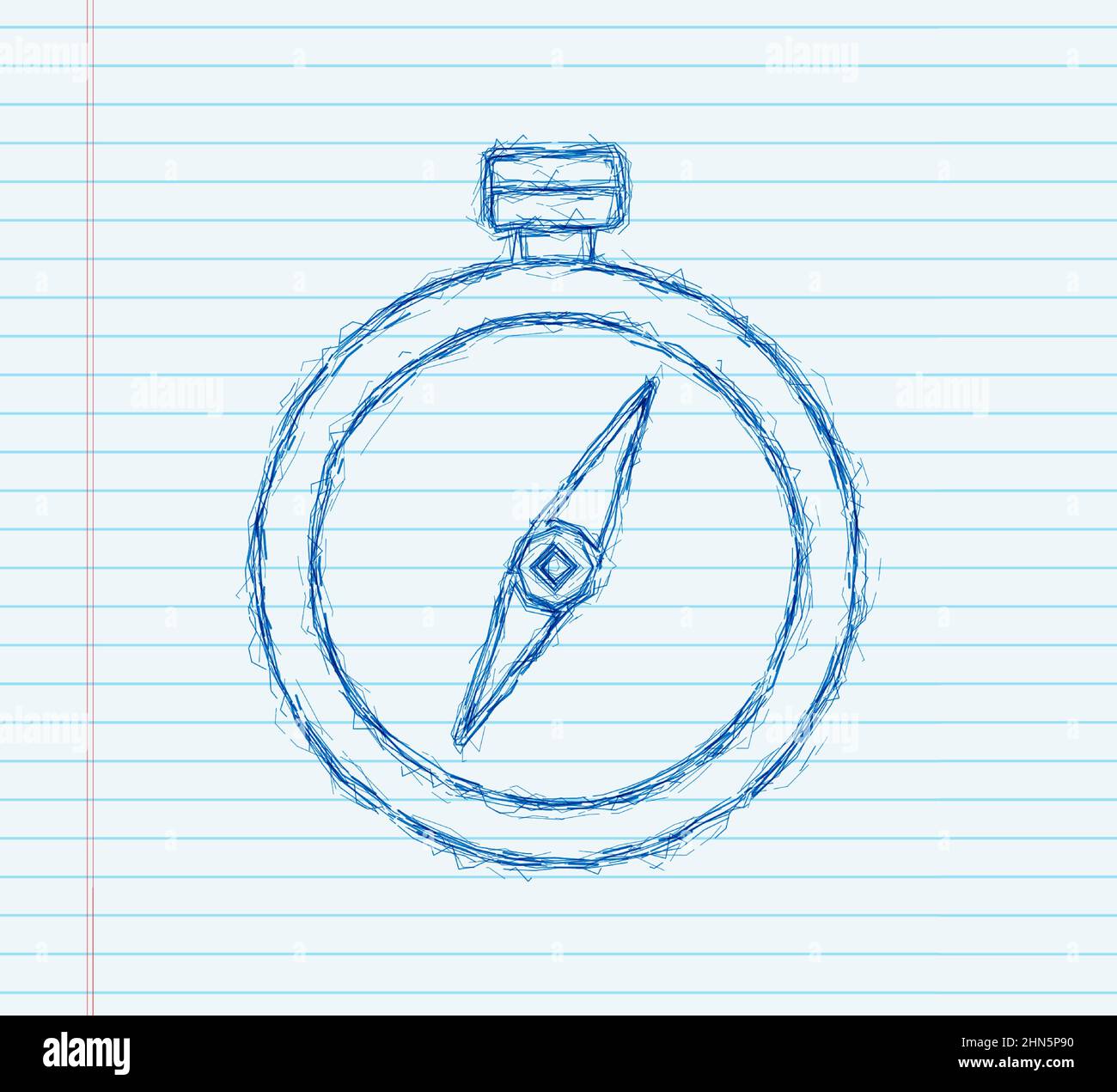 Kompasssymbol. Flaches Navigationssymbol, Skizzensymbol. Vektorgrafik Stock Vektor