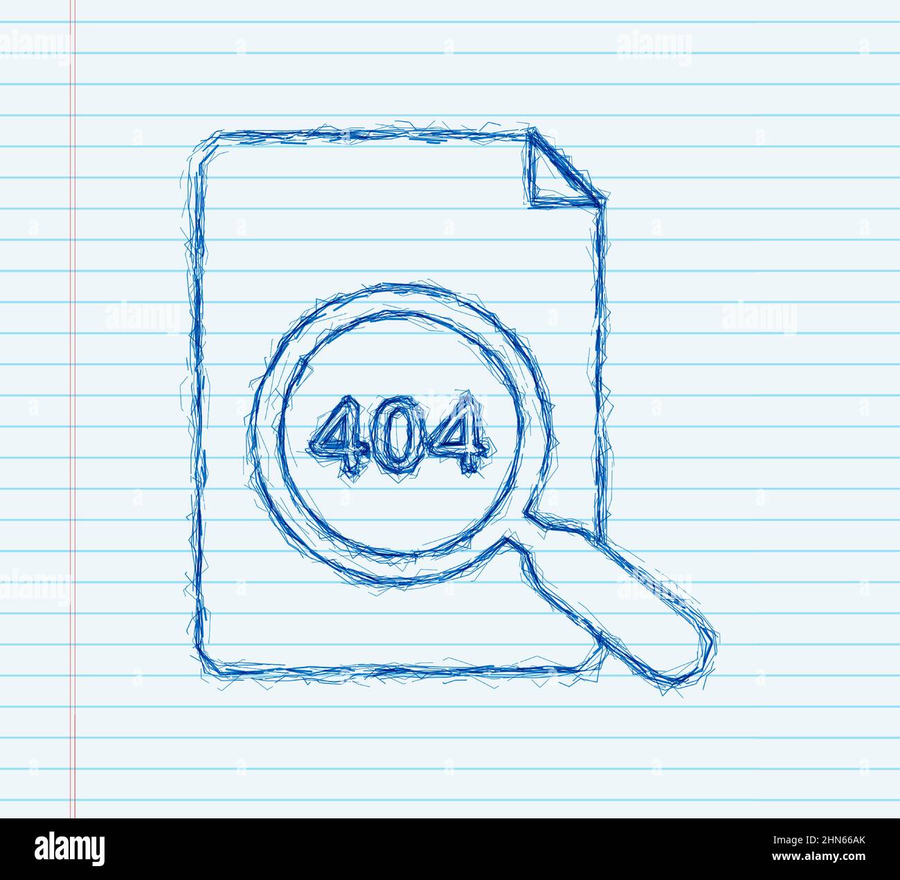 404 Fehlerseite nicht gefunden Skizzenschild. Vektorgrafik Stock Vektor
