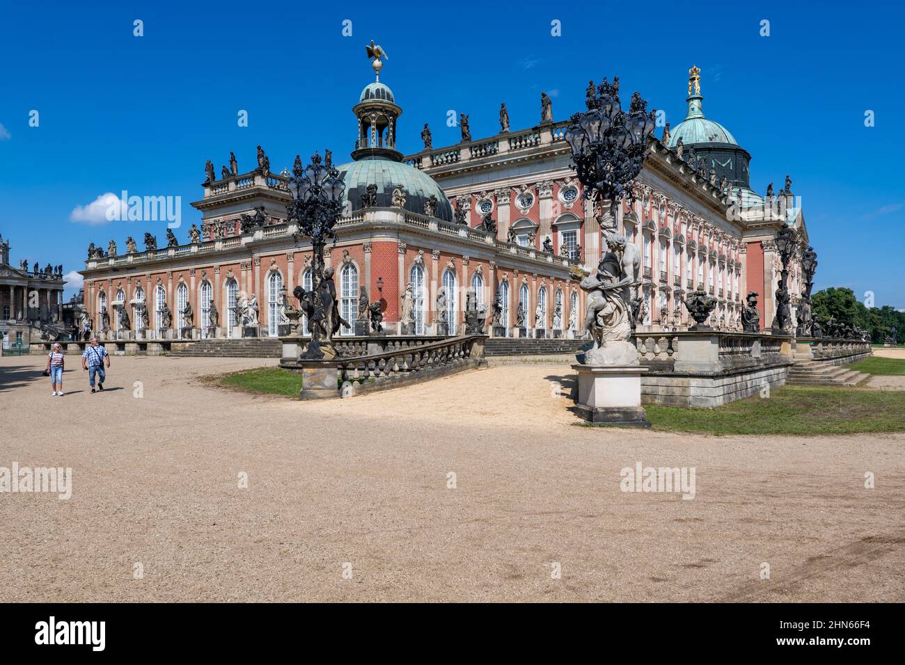 Potsdam, Deutschland, Neues Palais im Park Sanssouci, preußisches Wahrzeichen der Stadt im Barockstil aus dem Jahr 1769. Stockfoto