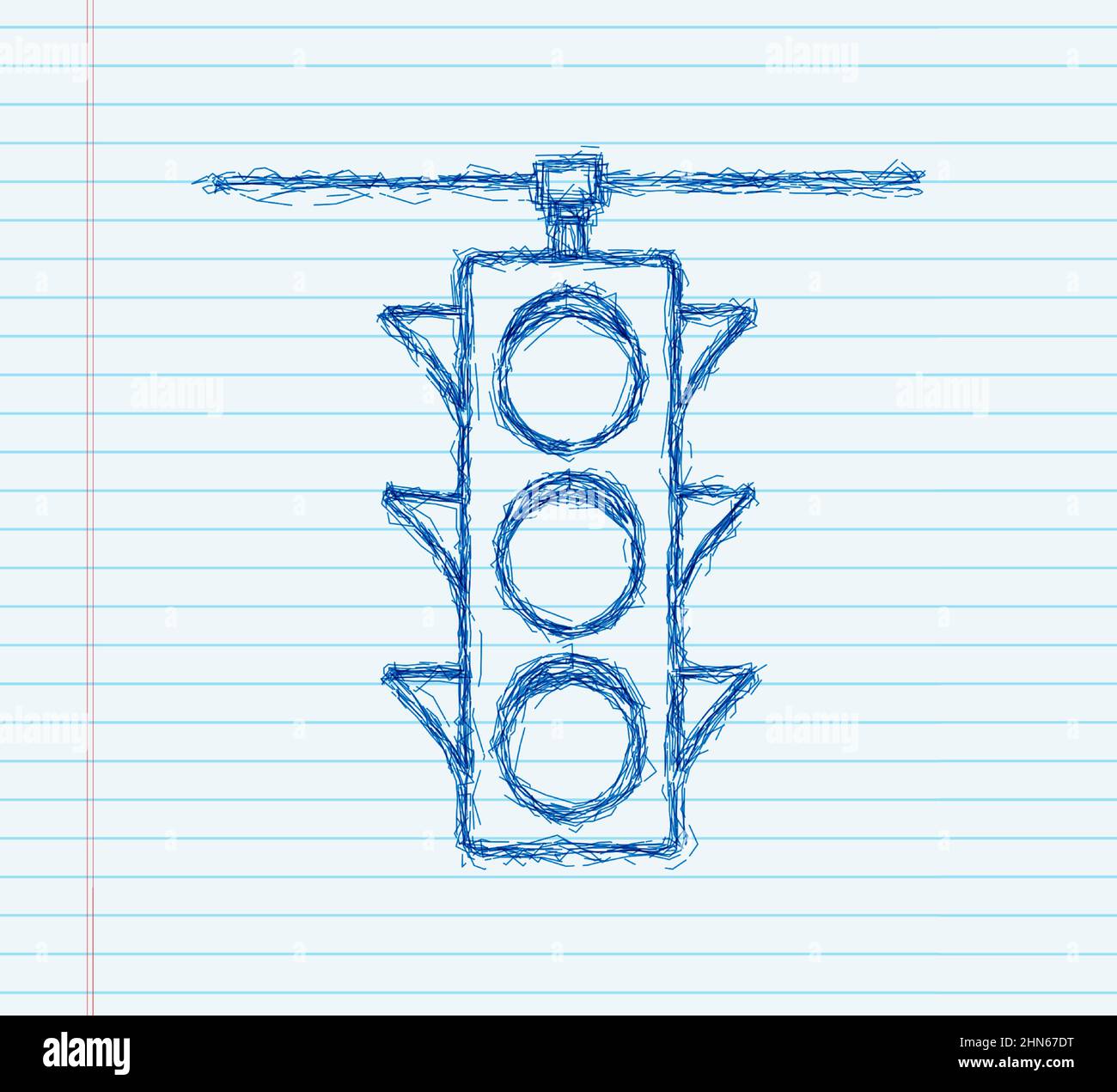 Symbol für die Ampelskizze. Fußgängerschild. Vektorgrafik Stock Vektor