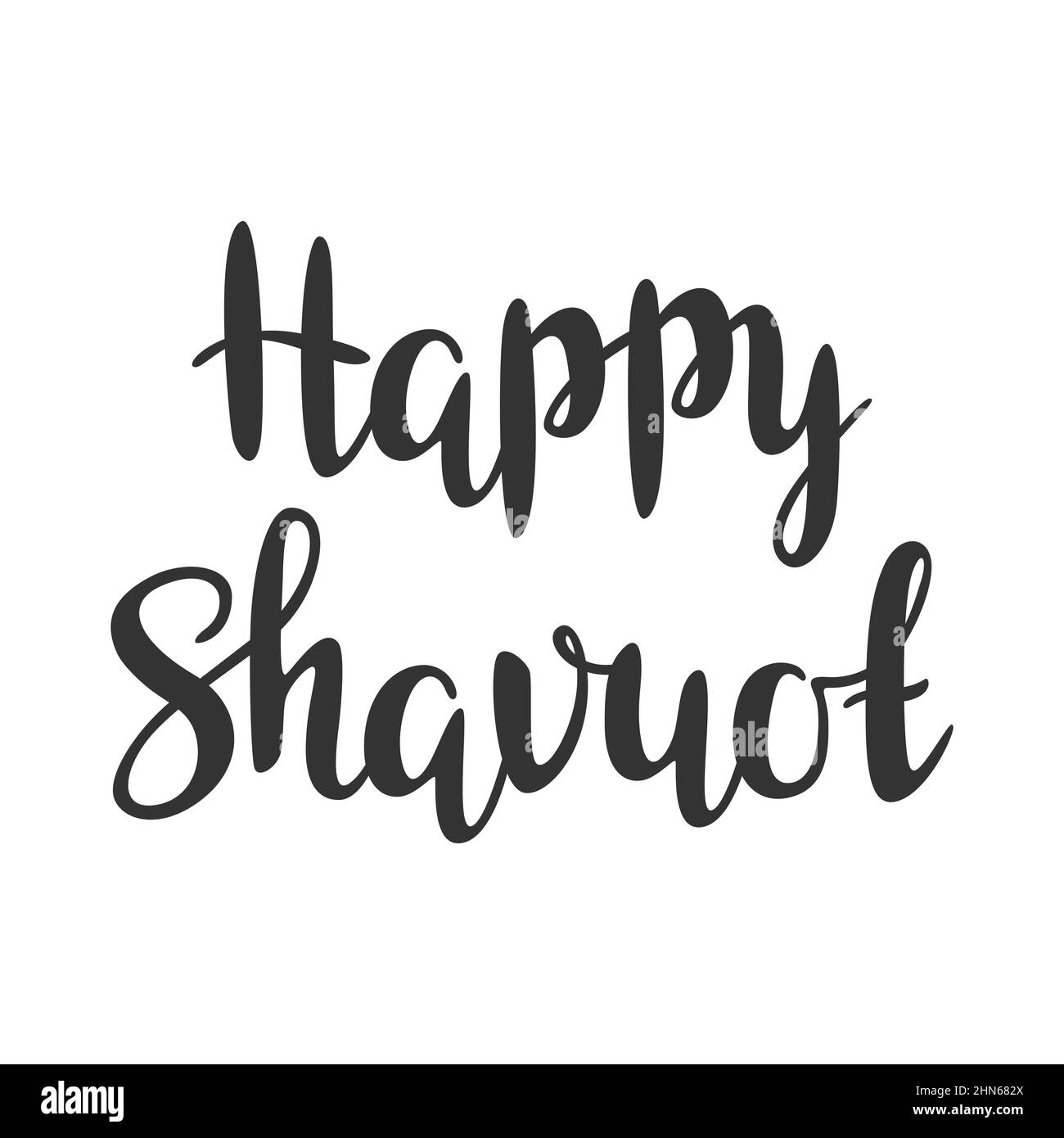 Happy Shavuot Schriftzug. Feiertagsgratulierung und Festtext. Stock Vektor