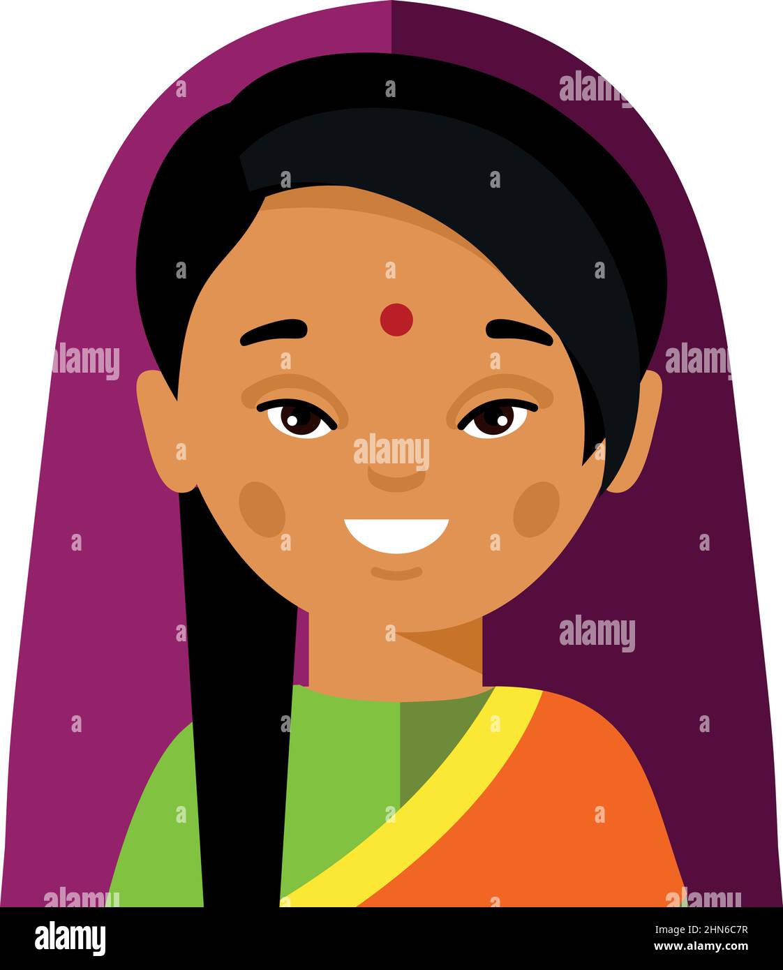 Vektor-Illustration von Avatar indien Frau. Stock Vektor