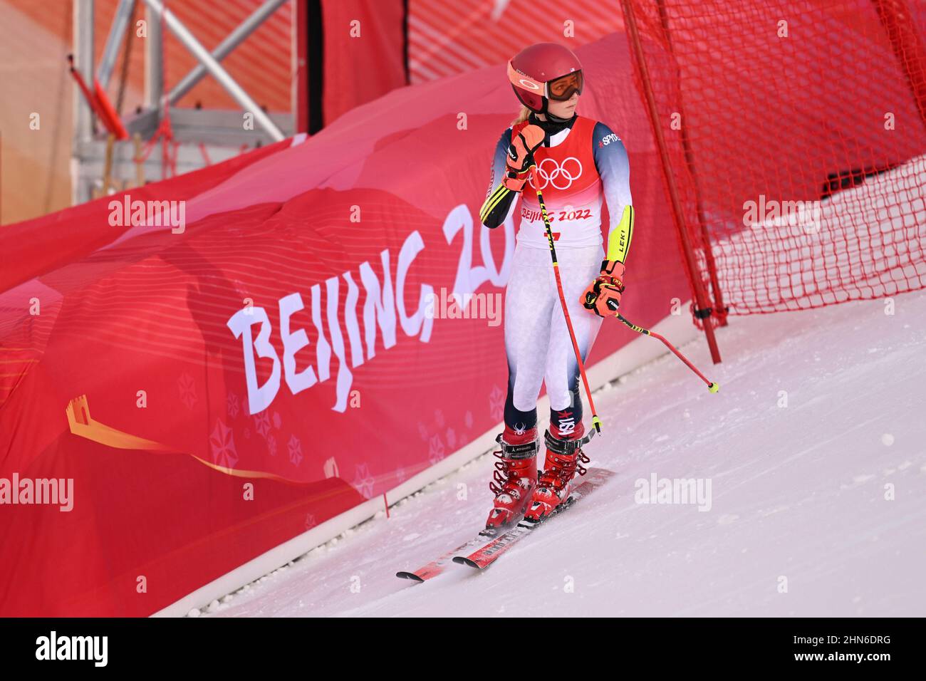 Mikaela Shiffrin (USA), 7. FEBRUAR 2022 - Ski Alpin : Riesenslalom der Frauen während der Olympischen Winterspiele in Peking 2022 beim Nationalen Ski Alpin Stockfoto