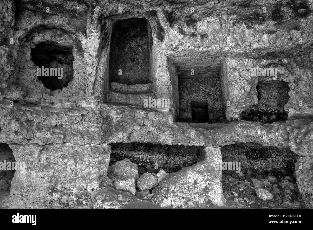 Nekropole des Punischen Grabes von Bingemma in Malta Stockfoto