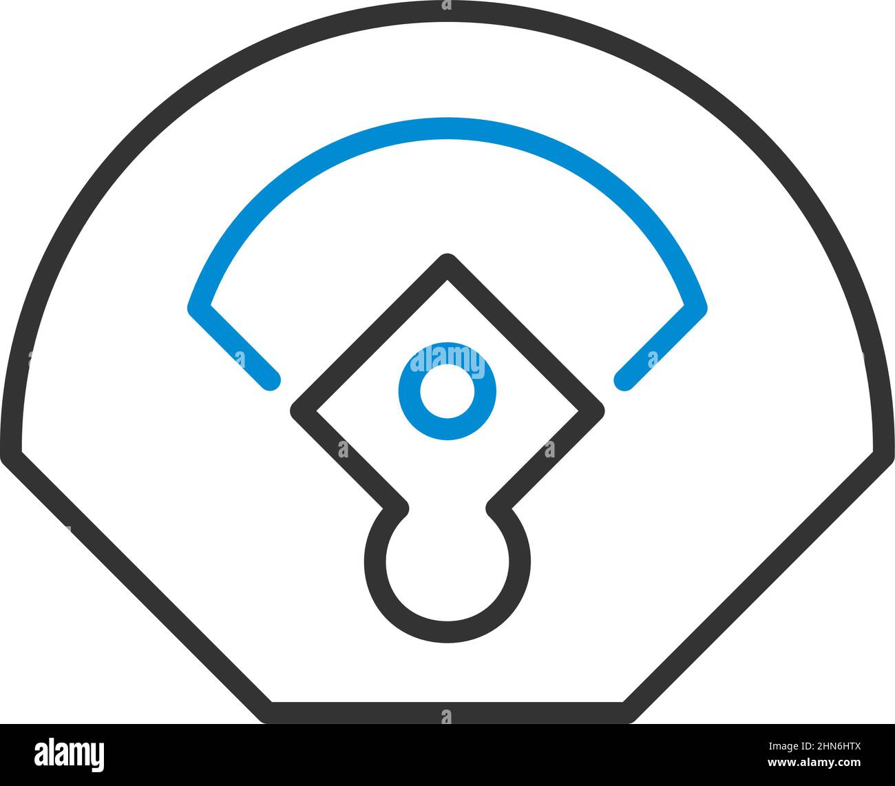 Symbol Für Die Luftansicht Des Baseballfelds. Editierbare Fett Formatigte Kontur Mit Farbfüllungsdesign. Vektorgrafik. Stock Vektor
